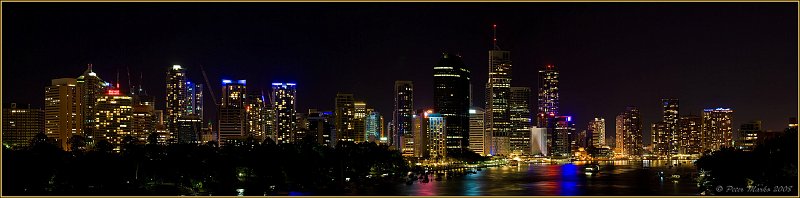 Brisbane_pano_7.jpg - Central Brisbane skyline in the night (panorama 12553 x 3067 pixels), Queensland, Australia.