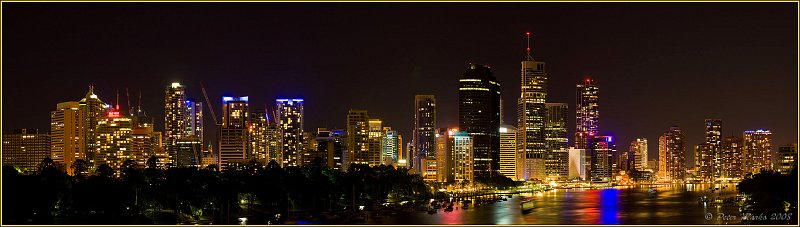 Brisbane_pano_8.jpg - Central Brisbane skyline in the night (panorama 12553 x 3067 pixels), Queensland, Australia.
