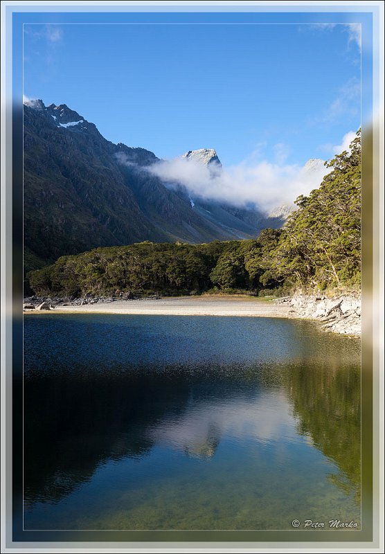 IMG_2841.jpg - Reflection in Lake Mackenzie. Routeburn Track, Fiorland National Park, New Zealand.